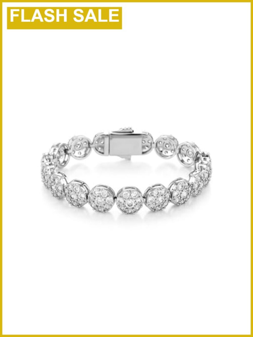 Iced Out Tennis Bracelet 10mm 14K Gold Plated Brass 5A Cubic Zirconia 7 Inch